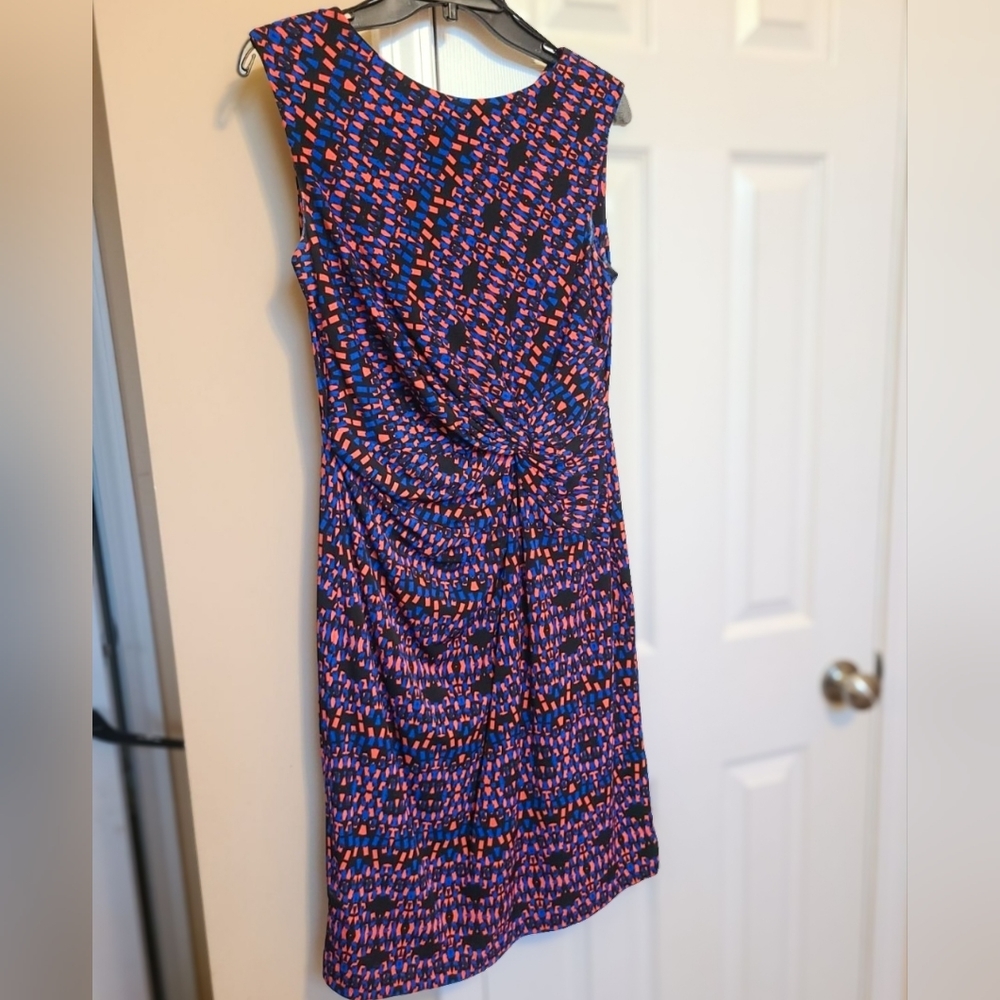 Chaus New York | Sleeveless Multicolor Ruched Shift Dress | Size Medium - Picture 3 of 6